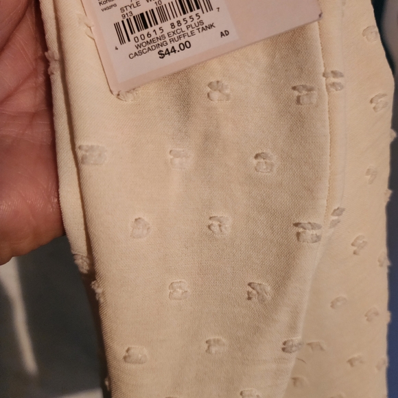 Kohl's Cream Ruffle Blouse - Picture 2 of 3